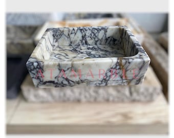 IN STOCK - Calacatta Viola Marble Sink: Wall Mount Bathroom Sink