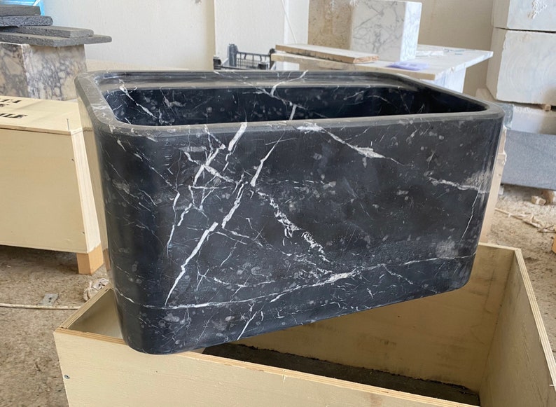Marquina Marble Sink Wall Mount Marble Sink Marble Bathroom Etsy Canada