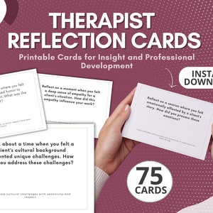 Tarjetas de autorreflexión guiada para terapeutas, imprimibles de terapia, recursos de asesoramiento, afirmaciones diarias, indicaciones profundas para el autodescubrimiento