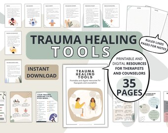 Ferramentas para Cura de Trauma, Diário de Saúde Mental, Terapia Cognitivo-Comportamental (TCC), Autodescoberta (PDF para impressão)