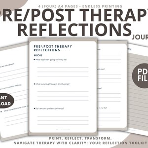 Pre and Post Therapy Notes Printable Mental Health Resource Dbt Therapy Session Tool