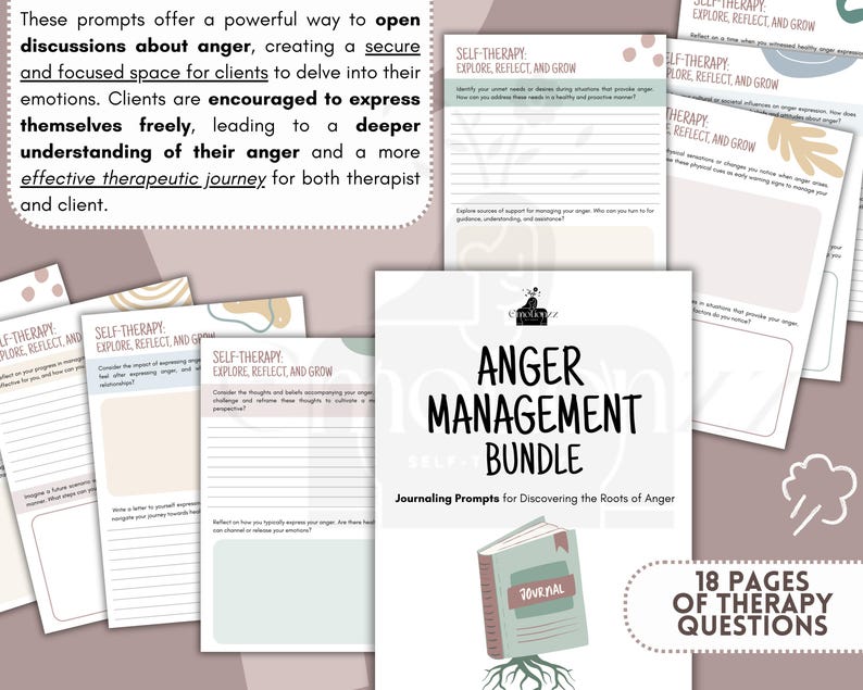 Anger Release Therapy Bundle, Art Therapy Worksheets (PDF Pattern) - Etsy