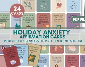 Holiday Anxiety Relief Cards: Printable Affirmations (PDF)