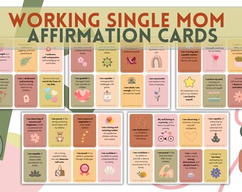 Single Mom Affirmation Cards: 40 Printable Flashcards (PDF)