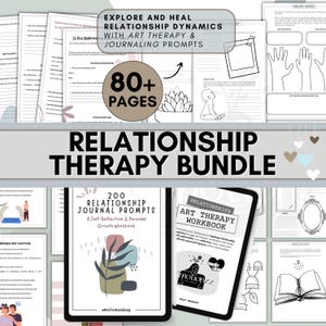 Therapie-Printables für Beziehungsheilung, Kunsttherapie-Arbeitsblätter, CBT-Therapy-Fragen, Guided Journal Prompts, Ressourcen für psychische Gesundheit