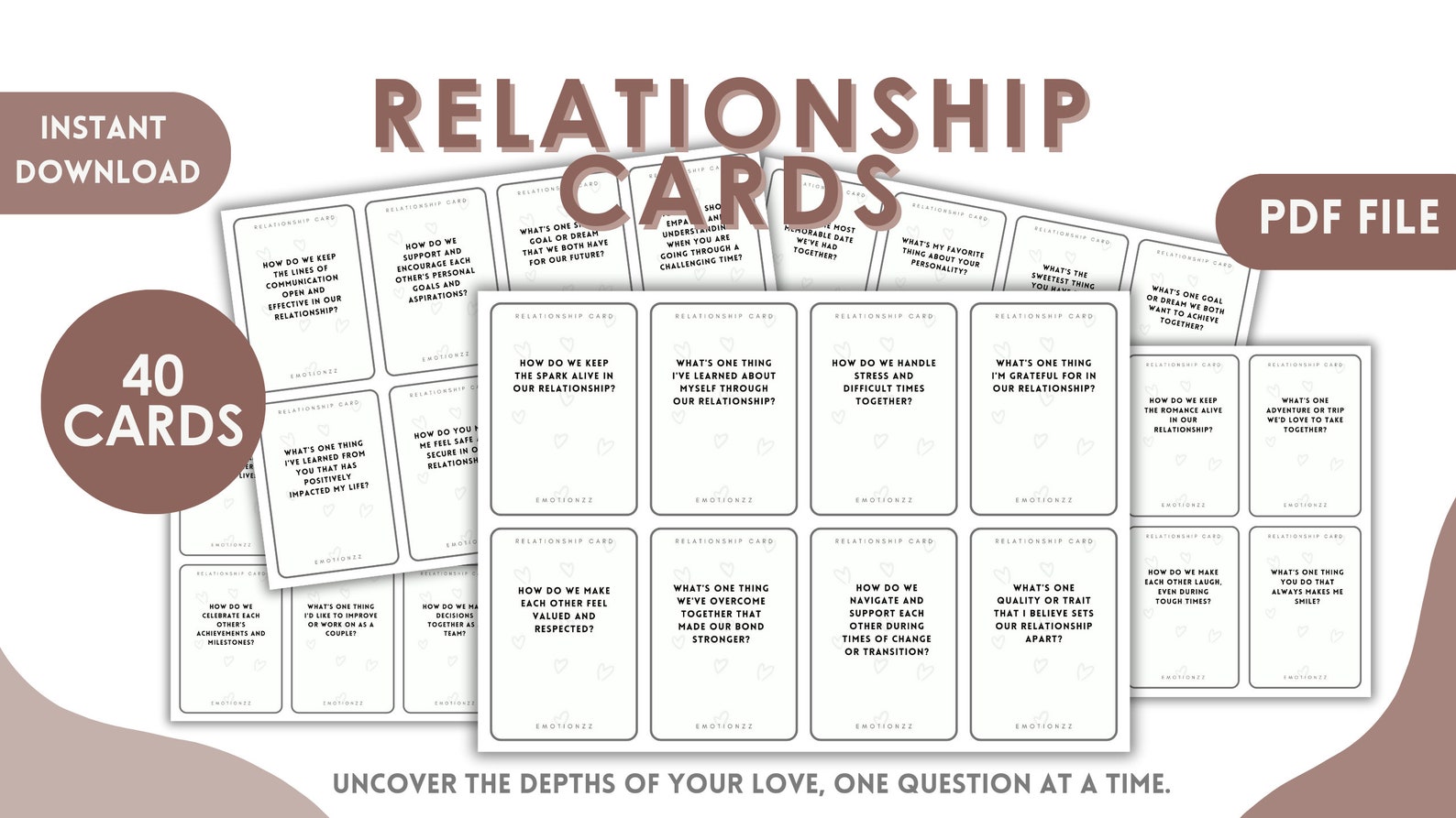 Relationship Cards for Couples, Conversation Questions Couple, Therapy