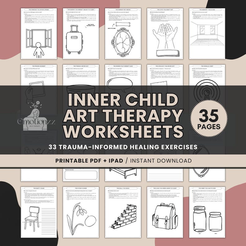 Inner Child Art Therapy Worksheets: 33 Healing Exercises for Adults ...