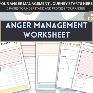 Anger Management Worksheet for Teens, Therapy Printables, CBT Therapy Resources, Mental Health Tool, Printable Counseling Tools