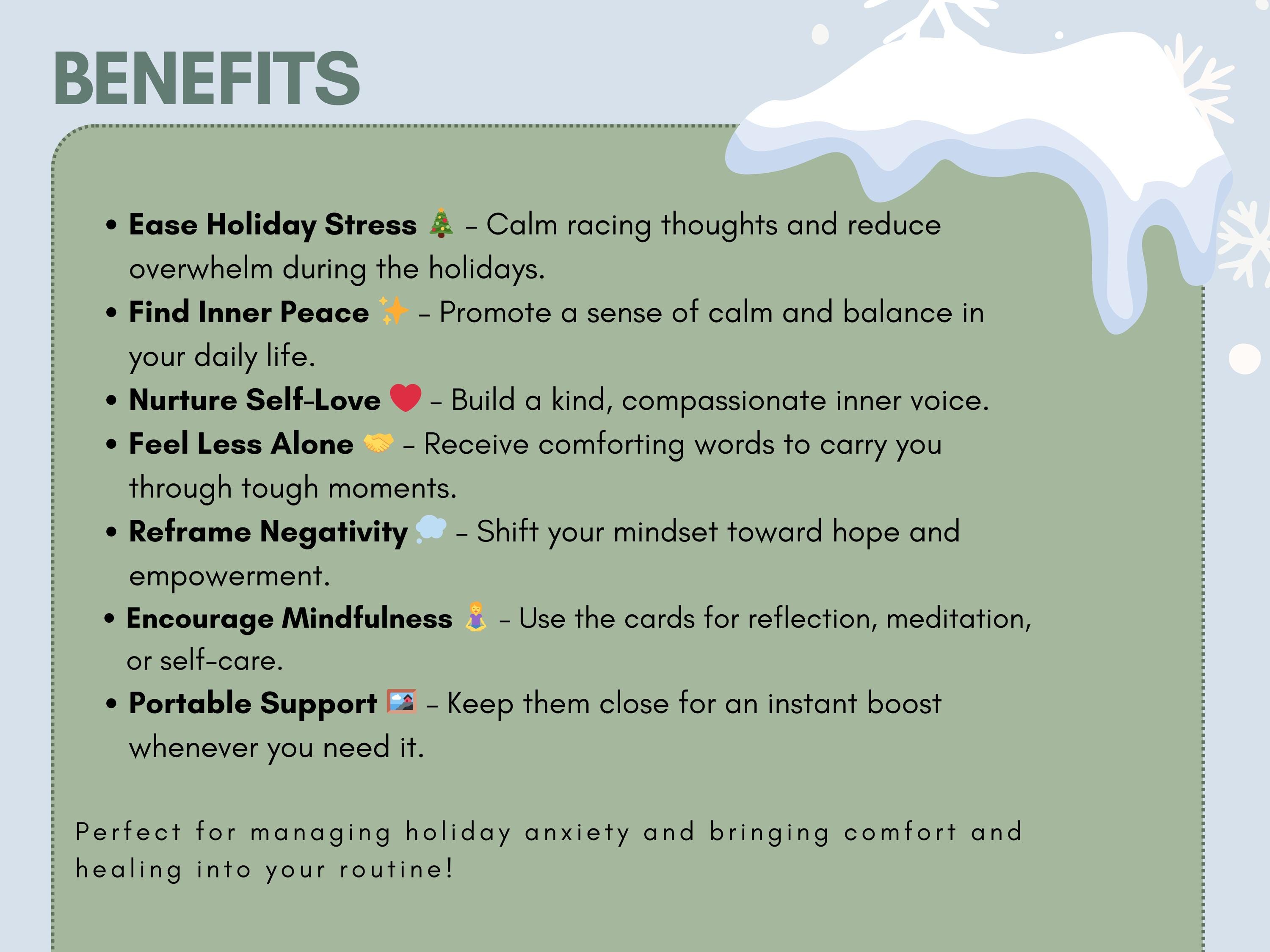 Holiday Anxiety Relief Cards: Printable Affirmations (PDF) - Etsy