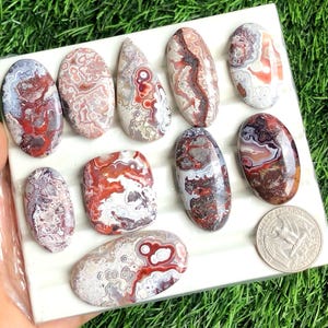 Crazy Lace agaat cabochon, natuurlijke halfedelsteen voor het maken van sieraden, Lace agaat edelsteen sieraden, draad lot-151