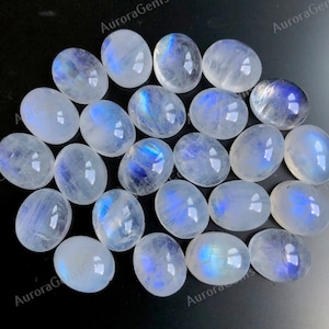 9x11mm Regenboog Maansteen Oval Cabochons Edelsteen Lot, Natuurlijke Maansteen Ovale Edelsteen Voor Sieraden Maken, Semi Kostbare Edelsteen