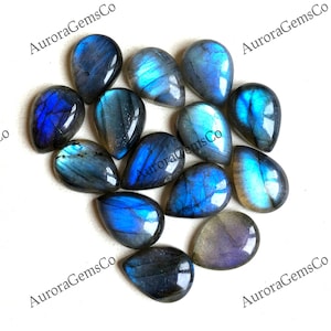 Lote de cabochões de pêra labradorita - pedras preciosas de 13x18mm para joias - Spectrolite chamativo - conjunto de atacado para artesanato