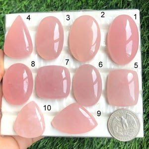 Cabochão de pedra preciosa de quartzo rosa, pedra preciosa semipreciosa natural para fabricação de joias, joias feitas à mão, joias de grife com pedras preciosas, lote 192