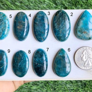 Cabochon di apatite neon, pietra preziosa semipreziosa naturale per la creazione di gioielli, pietra preziosa fatta a mano, ciondolo fatto a mano, pietra preziosa curativa LOTTO - S66