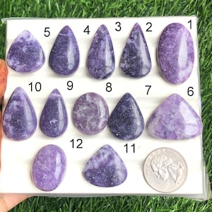 Cabochão de Lepidolita, Pedra Semipreciosa Natural para Fabricação de Joias, Joias Feitas à Mão, Pedra Preciosa Criativa, Lote 241