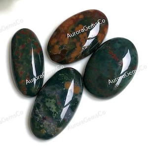 Cabochões de jaspe oceânico 31-26 mm aproximadamente, formatos mistos, lote com 4 peças, igual à imagem, padrão exclusivo, jaspe oceânico, pedra preciosa curativa para joias 26378