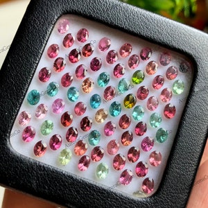 Natural Multi Tourmaline Faceted Oval Gemstone 3x4mm, Natural Semi Precious Gemstone, October Birthstone, Watermelon Tourmaline