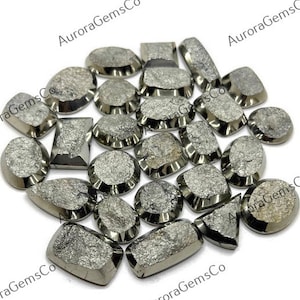 Cabochão Druzy de Pirita AAA, Lote de Formas e Tamanhos Misturados por Atacado, Melhor Druzy Polido de Pirita Natural para fazer joias e artesanato DIY