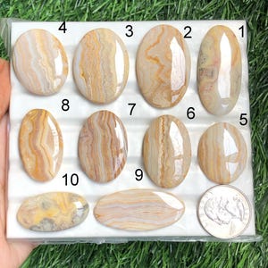 Yellow Crazy Lace Agate Cabochon, Natural Semi Precious Gemstone For Jewelry Making, Handmade Cabochons, Wire Wrapping Jewelry LOT -256