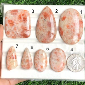 Zonnesteen edelsteen cabochon, natuurlijke halfedelsteen voor het maken van sieraden, met de hand gepolijste cabines, helende sieraden, Power Crystal lot-220