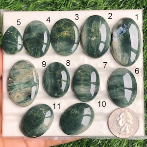 Cabujón de jaspe oceánico, piedra semipreciosa natural para joyería, hecha a mano, piedra de nacimiento: jaspe verde, lote: 219