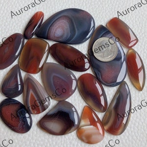 Lote de atacado de cabochão de ágata vermelha do Botswana, formas e tamanhos mistos, ágata vermelha natural do Botswana para joias e fabricação de artesanato DIY, moda de inverno,