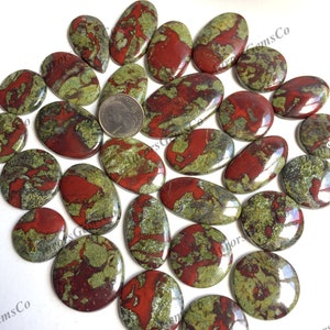Bellissimo Dragon Blood Jasper Cabochon Lotto all'ingrosso, Mescolare forme e dimensioni, Miglior diaspro di sangue di drago naturale per gioielli e artigianato fai-da-te