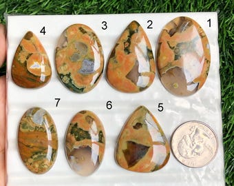 Rhyolite Cabochon, Natural Semi Precious Gemstone For Jewelry Making, Hand Polished Cabs, Loose Gemstone, Gift For Wife lot-216