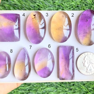 Cabujón de ametrina, piedra semipreciosa natural para joyería, piedra curativa, piedra preciosa hecha a mano, piedra preciosa suelta (lote S58)