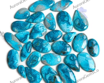 Shattuckite Cabochon Wholesale Lot, Mix Shapes and Size, Aqua Color Shattuckite for jewelry & DIY Craft making