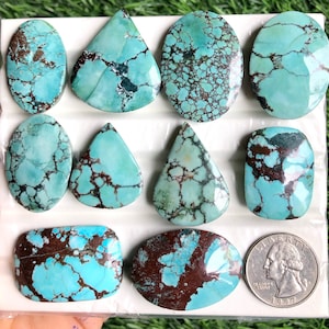 Magnesiet turkoois edelsteen cabochon, natuurlijke halfedelsteen voor het maken van sieraden, handgemaakte cabochon, kristaltherapie lot-130