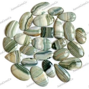 Lote de cabochão de pedra preciosa de ágata de renda verde, lote de atacado, formas e tamanhos mistos, melhor ágata de renda verde natural para joias e fabricação de artesanato DIY