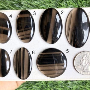 Midnight Obsidian Cabochon, Natural Semi Precious Gemstone For Jewelry Making, Handmade Jewelry, Wire Wrapping Pendant LOT - S83