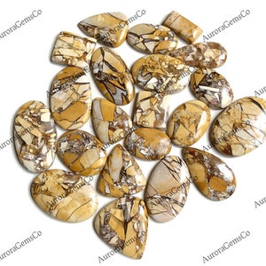 Brecciated Mookaite Cabochon Groothandel Veel, Mix vormen en grootte, Natuurlijke gouden glans edelsteen voor sieraden maken, Meditatie Kristal