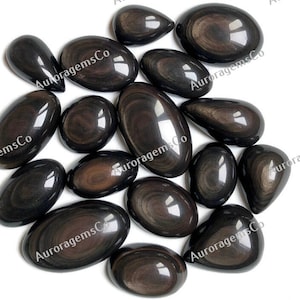 Cabochão de obsidiana de olho de arco-íris, lote de atacado de formas e tamanhos mistos, melhor pedra preciosa de obsidiana natural para joias e artesanato DIY