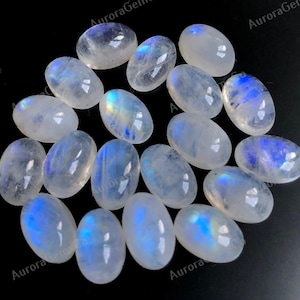 8x12mm Regenboog Maansteen Oval Cabochons Edelsteen Lot, Natuurlijke Maansteen Ovale Edelsteen Voor Sieraden Maken, Semi Kostbare Edelsteen.