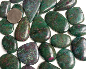 Top Grade Quality Ruby Kyanite Cabochon Wholesale Lot, Mix Shapes and Size, Best Natural Ruby Kyanite for jewelry & DIY Craft making