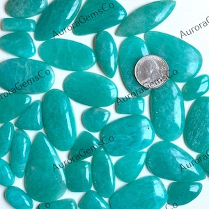 Cabochão de amazonita verde de qualidade AAA +, lote de formas e tamanhos mistos, melhor amazonita natural para joias e artesanato DIY