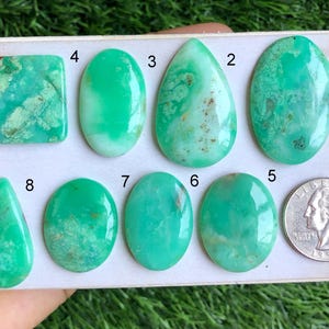 Cabujón de crisoprasa, piedra semipreciosa natural para joyería, piedra preciosa hecha a mano, piedra preciosa curativa, colgante de cristal (lote S46)