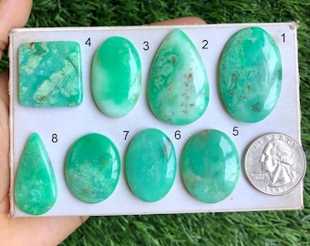 Chrysoprase Cabochon, Natural Semi Precious Gemstone For Jewelry Making, Handmade Gemstone, Healing Gemstone, Crystal Pendant LOT - S46