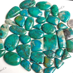 Excelente lote de cabochão de crisocola por atacado, formas e tamanhos mistos, melhor crisocola natural para joias e artesanato DIY