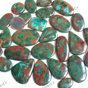 Cabochão de crisocola verde de alta qualidade, lote de atacado, formas e tamanhos mistos, melhor crisocola verde natural para joias e artesanato faça você mesmo