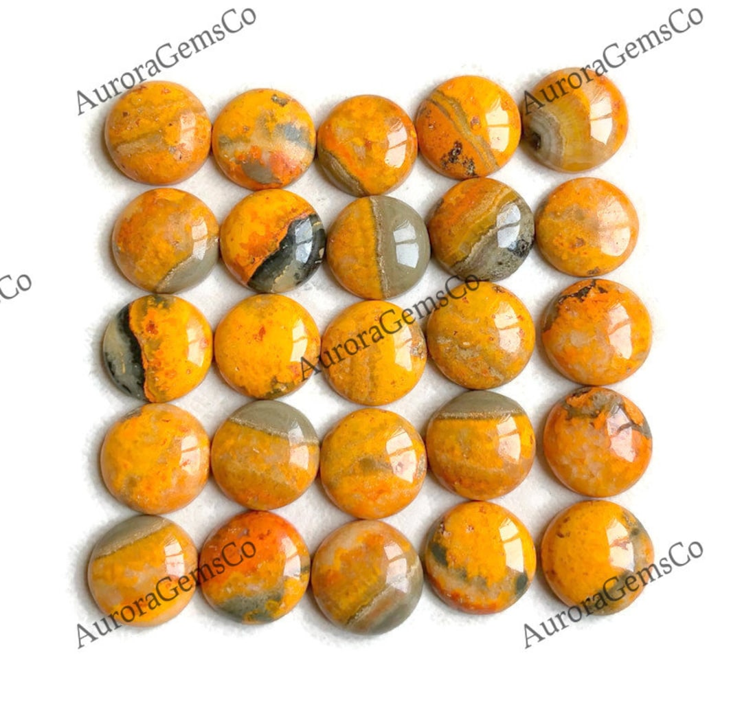 12mm Round Bumble Bee Jasper Cabochon Lot, CALIBRATED Round Bumble Bee
