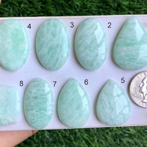 Cabochon di amazzonite, pietra preziosa semipreziosa naturale per la creazione di gioielli, pietra preziosa fatta a mano, pietra preziosa portafortuna, ciondolo di design LOT - S45