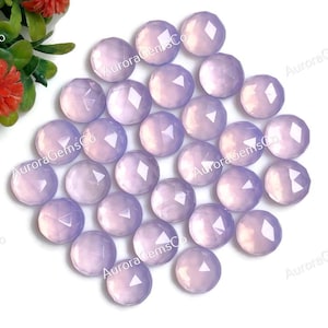 Lavender Quartz Round Shape Rose Cut Gemstone With Flat Back 10 Pcs Lot, Size 10mm Lavender Quartz Handmade Gemstone For Jewelry Making