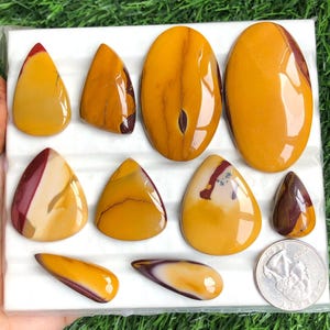 Cabochões de jaspe mookaíta selecionados, pedras semipreciosas naturais para fabricação de joias, anéis de jaspe mookaíta estilo boho, lote 249