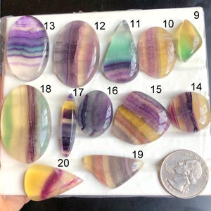 Cabochon di fluorite, pietra preziosa semipreziosa naturale per la creazione di gioielli, cabochon fatti a mano, gioielli con pietra portafortuna, cristallo di potenza LOT - S71