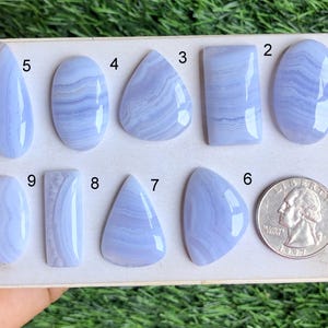 Cabochon di agata blu pizzo, pietra preziosa semipreziosa naturale per la creazione di gioielli, gioielli fatti a mano, pietra preziosa di nascita, gioielli di cristallo LOTTO - S40