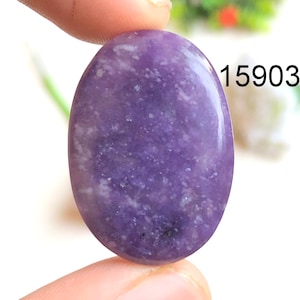 Cabochão de pedra preciosa de lepidolita, pedra preciosa semipreciosa natural, para fabricação de joias, cabos polidos à mão, presente para ela