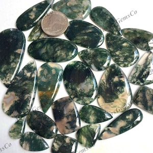 Cabochão de ágata musgo AAA + Qulity, lote de atacado, formas e tamanhos mistos, melhor ágata musgo natural para fazer joias e artesanato DIY